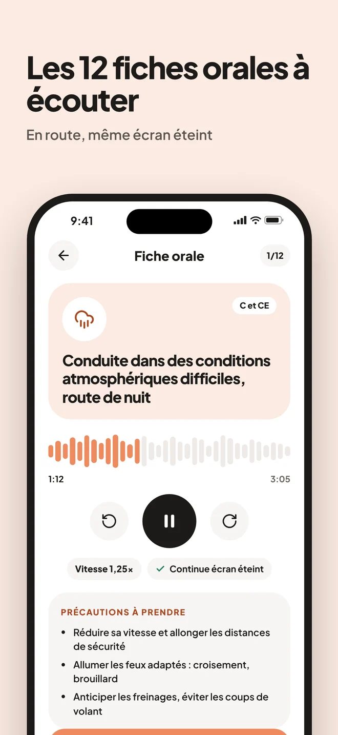 Les 12 fiches orales à écouter, avec le lecteur audio